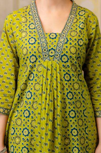Karma v neck indian kurti for girls
