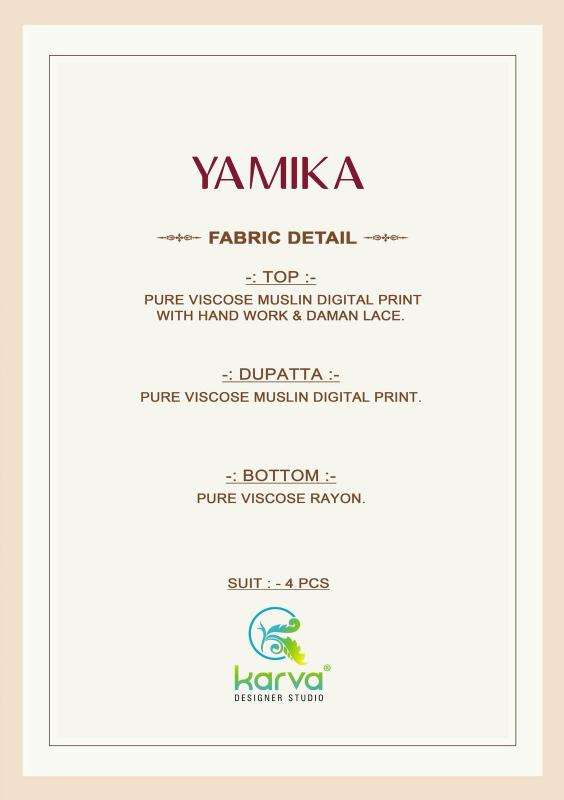 Karva designer studio yamika Wholesale dress fabric in Hyderabad