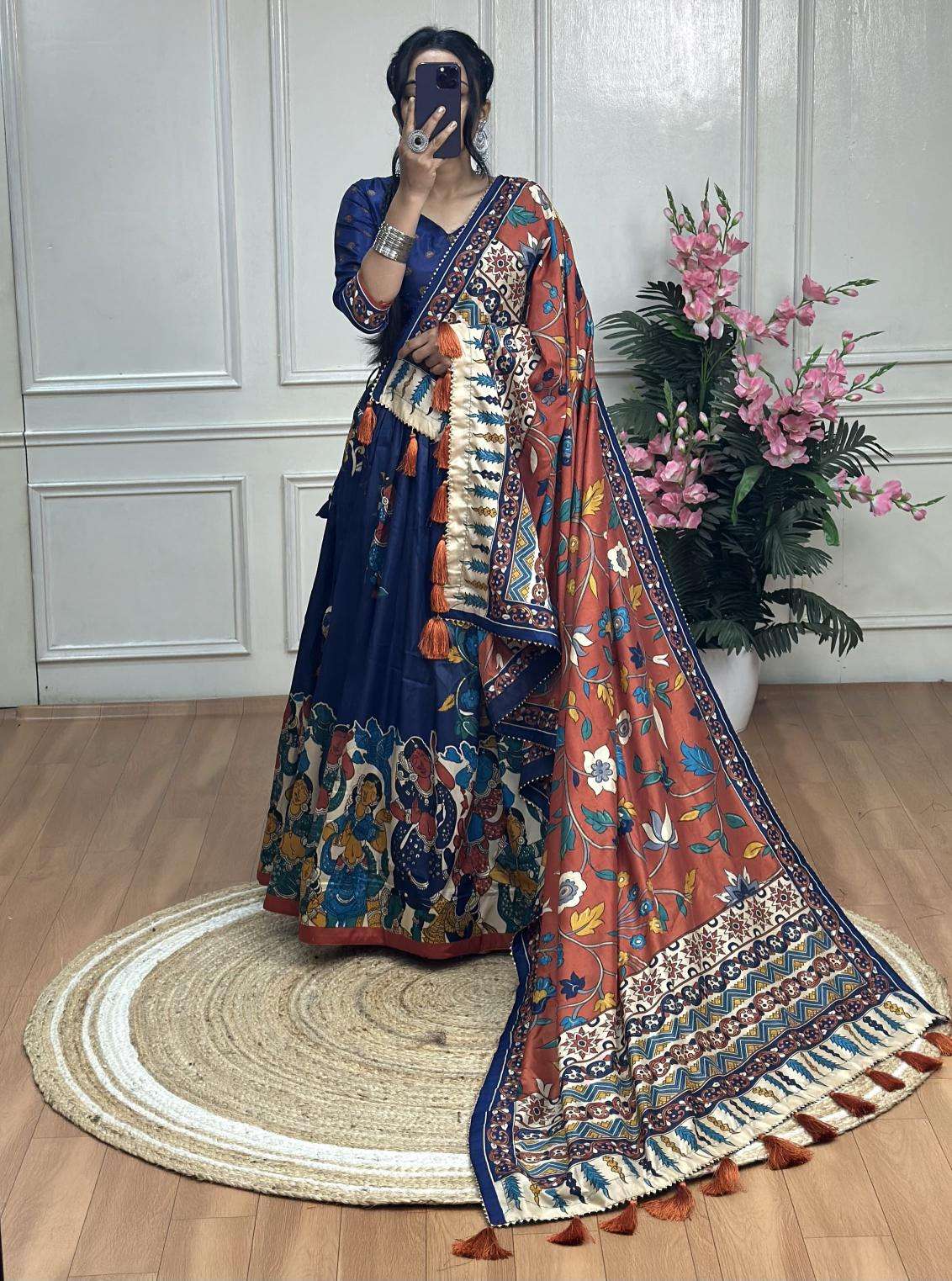 KASMINA Tussar Silk Bollywood style lehenga choli wholesale