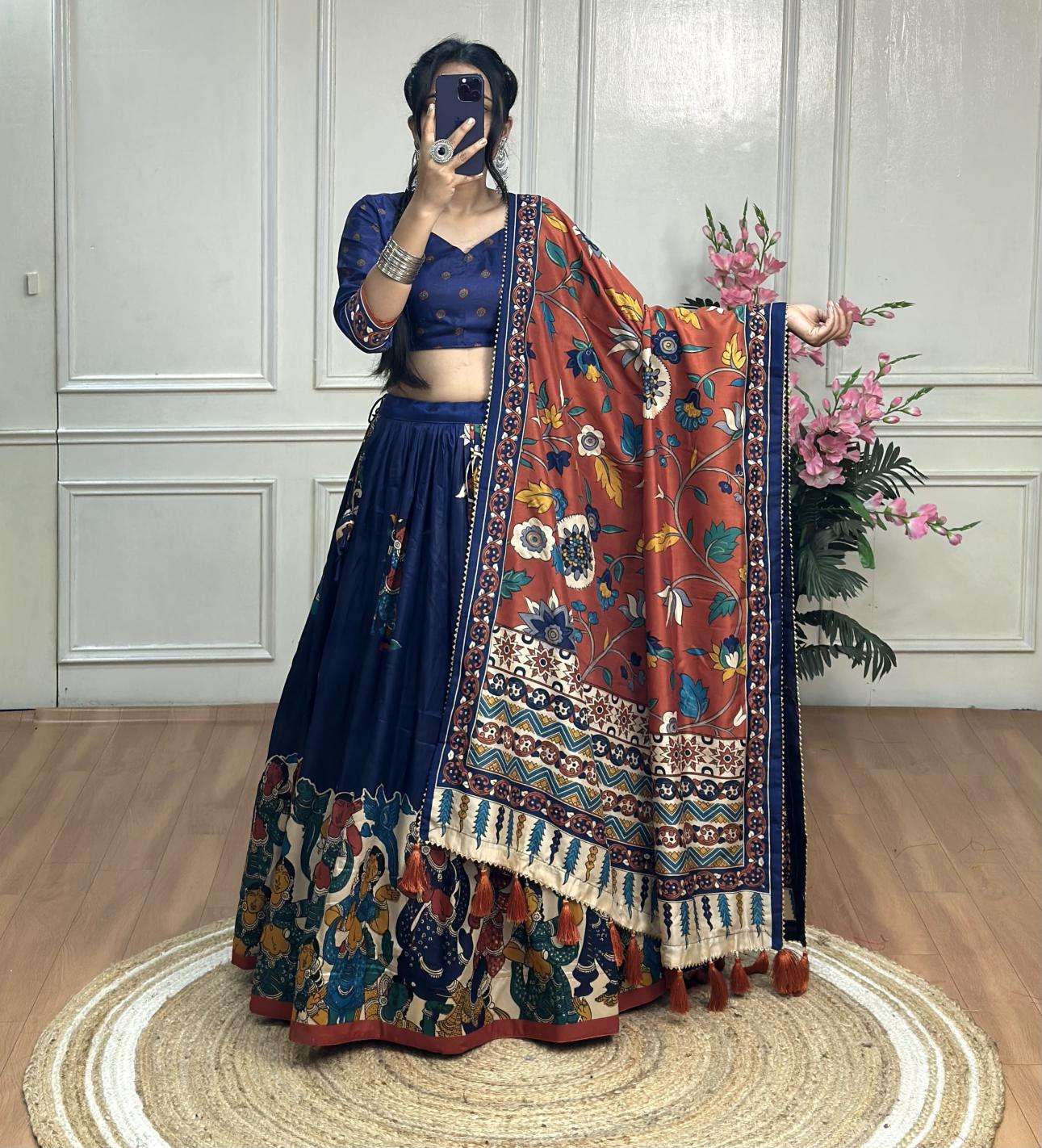 KASMINA Tussar Silk Bollywood style lehenga choli wholesale
