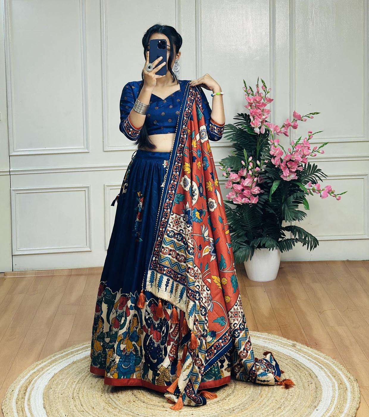 KASMINA Tussar Silk Bollywood style lehenga choli wholesale