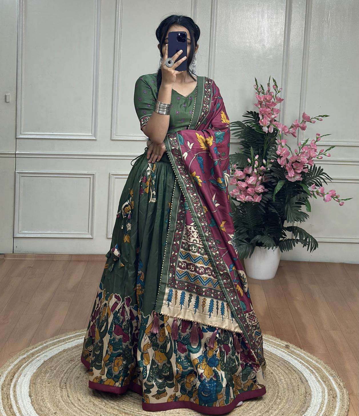 KASMINA Tussar Silk Bollywood style lehenga choli wholesale