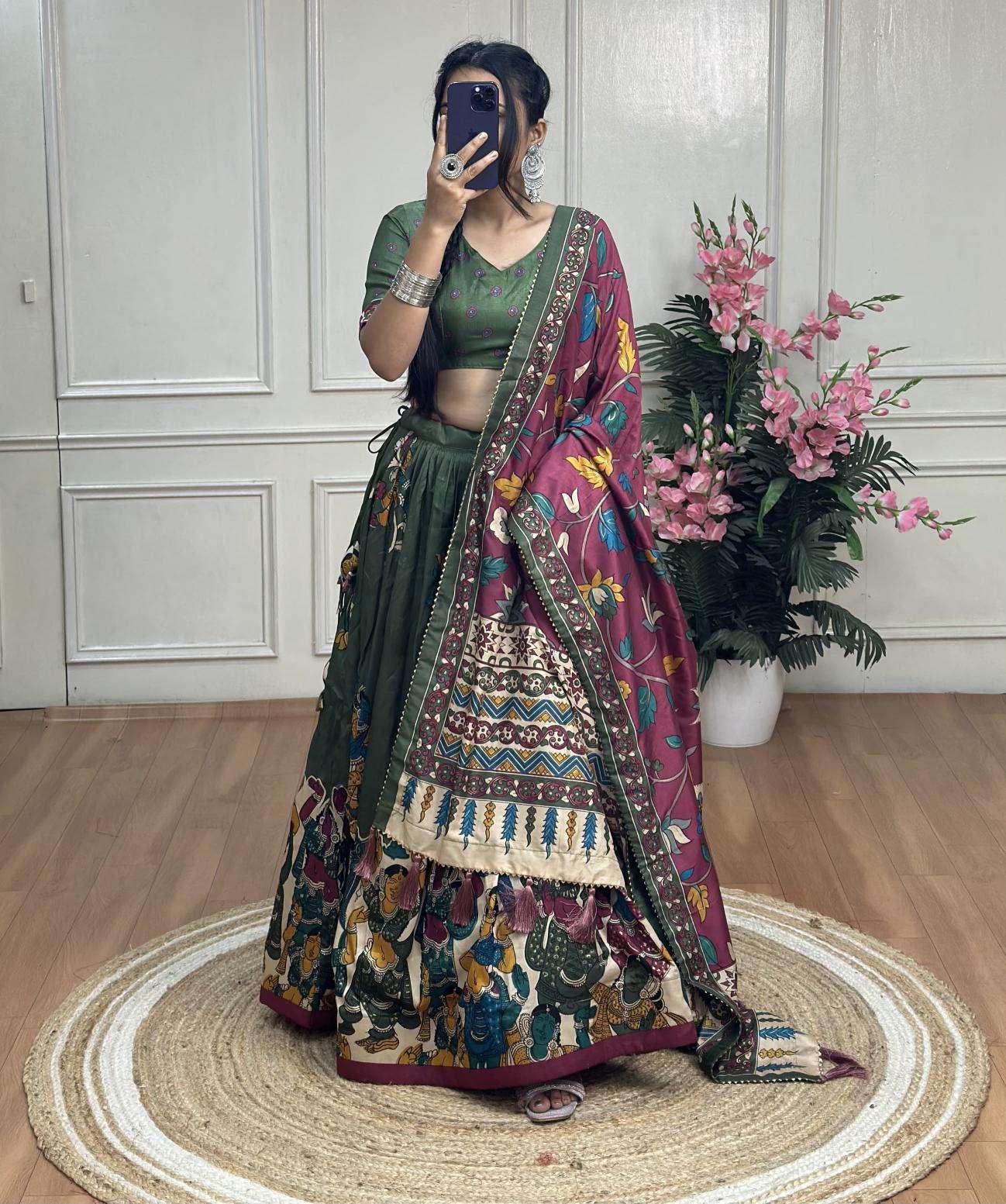KASMINA Tussar Silk Bollywood style lehenga choli wholesale
