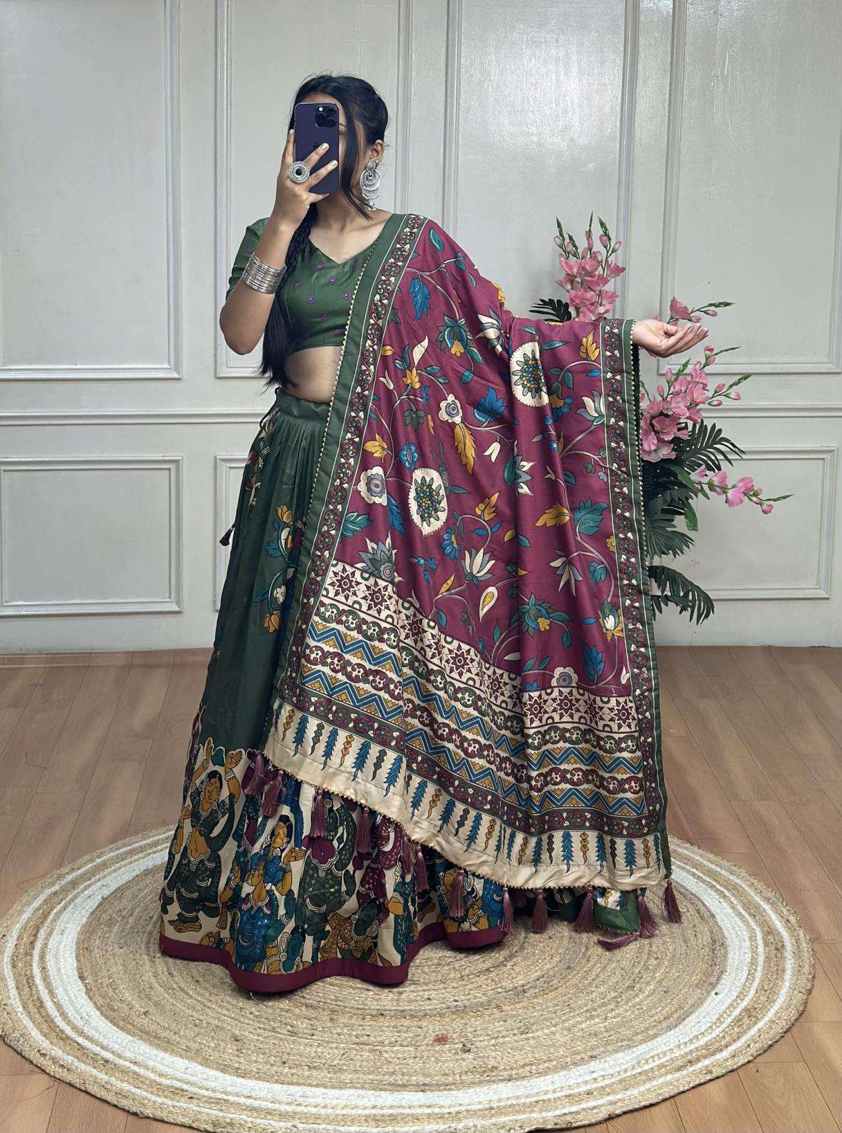KASMINA Tussar Silk Bollywood style lehenga choli wholesale
