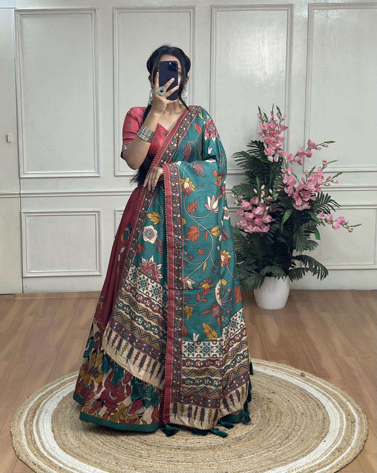 KASMINA Tussar Silk Bollywood style lehenga choli wholesale