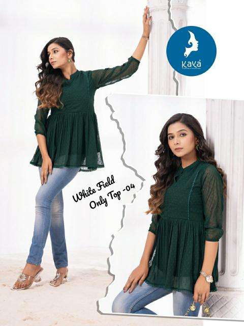 Kaya kurti white field indian kurti tunic tops