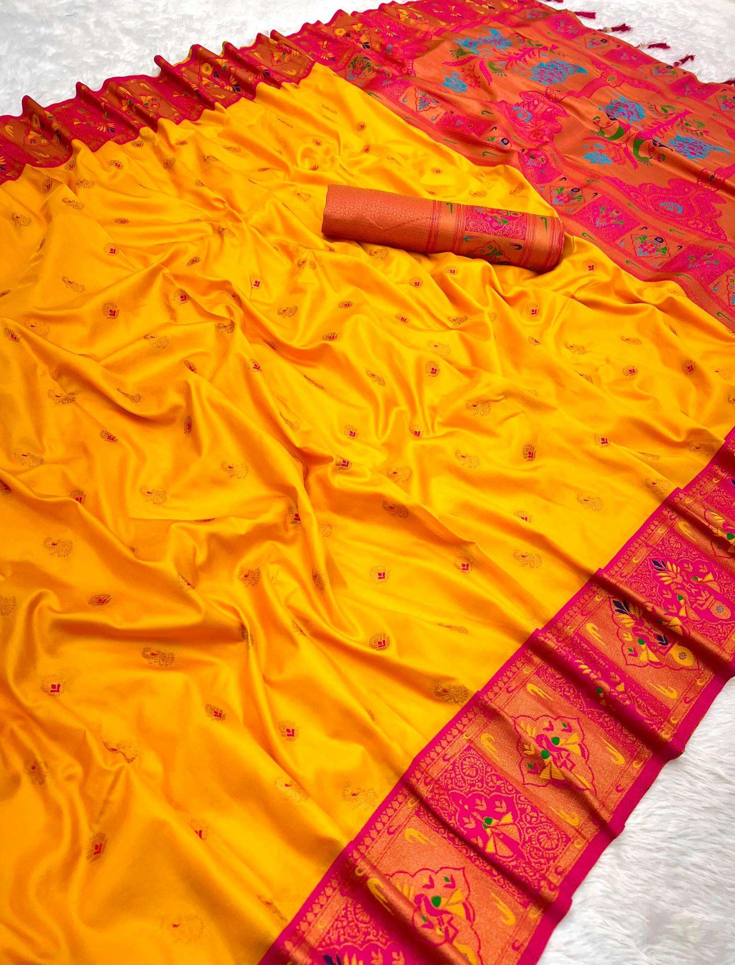 Kiva paithani soft silk with zari weawing meenakari saree wholesale in Kolkata