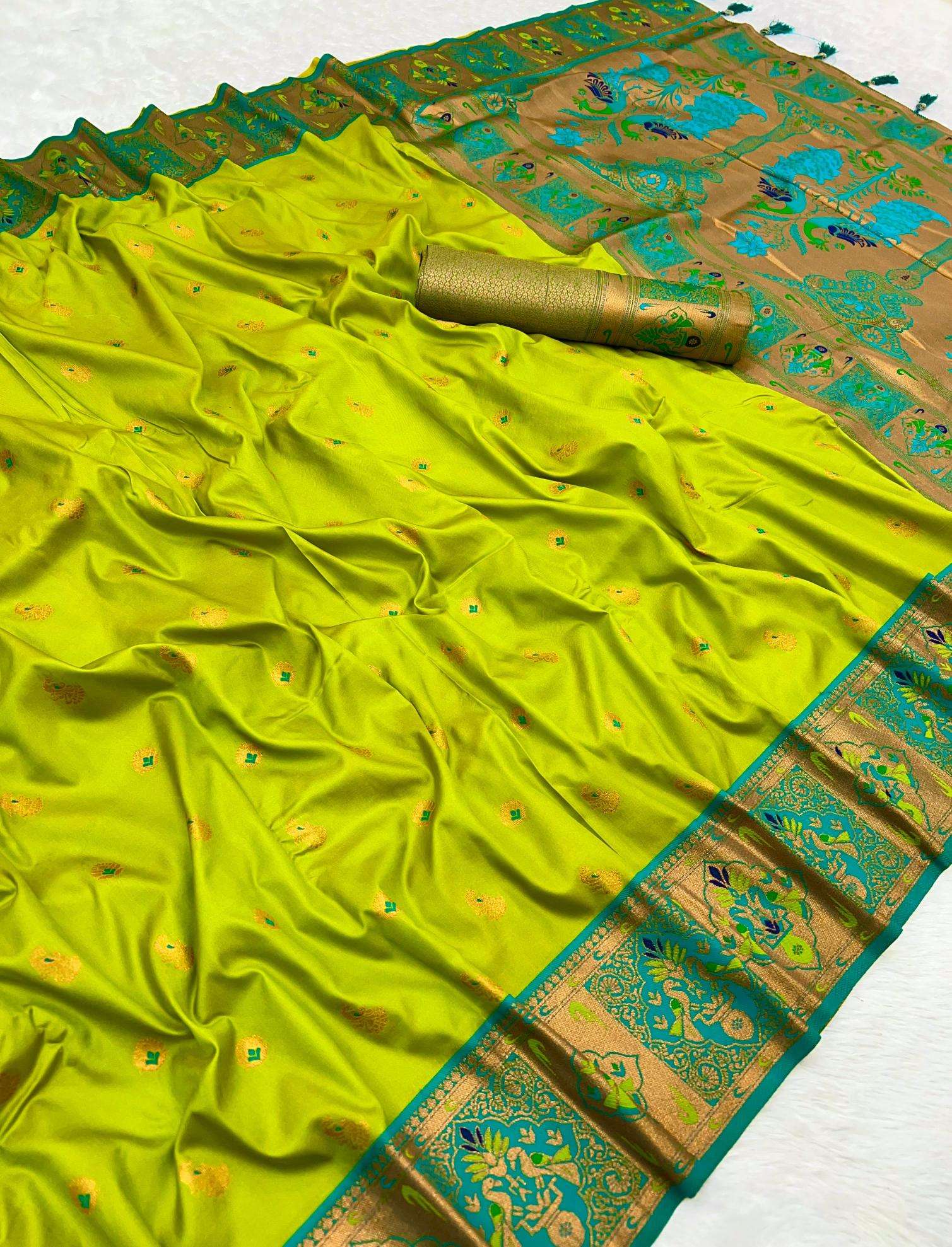 Kiva paithani soft silk with zari weawing meenakari saree wholesale in Kolkata