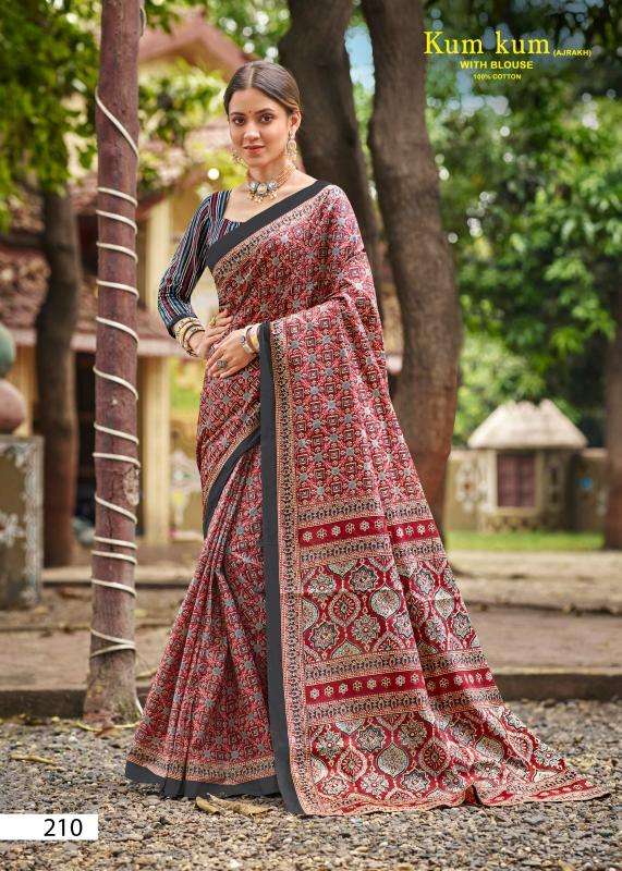 Lakhani kum kum ajrakh vol-02 Saree manufacturers in Mumbai