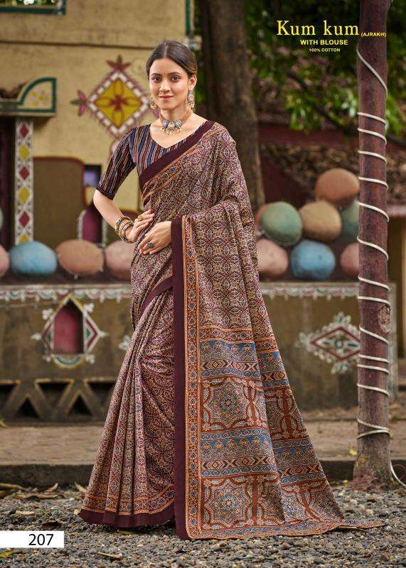 Lakhani kum kum ajrakh vol-02 Saree manufacturers in Mumbai