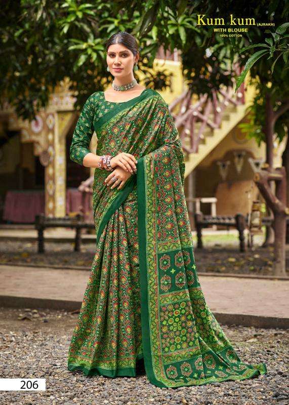 Lakhani kum kum ajrakh vol-02 Saree manufacturers in Mumbai