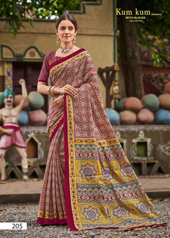 Lakhani kum kum ajrakh vol-02 Saree manufacturers in Mumbai
