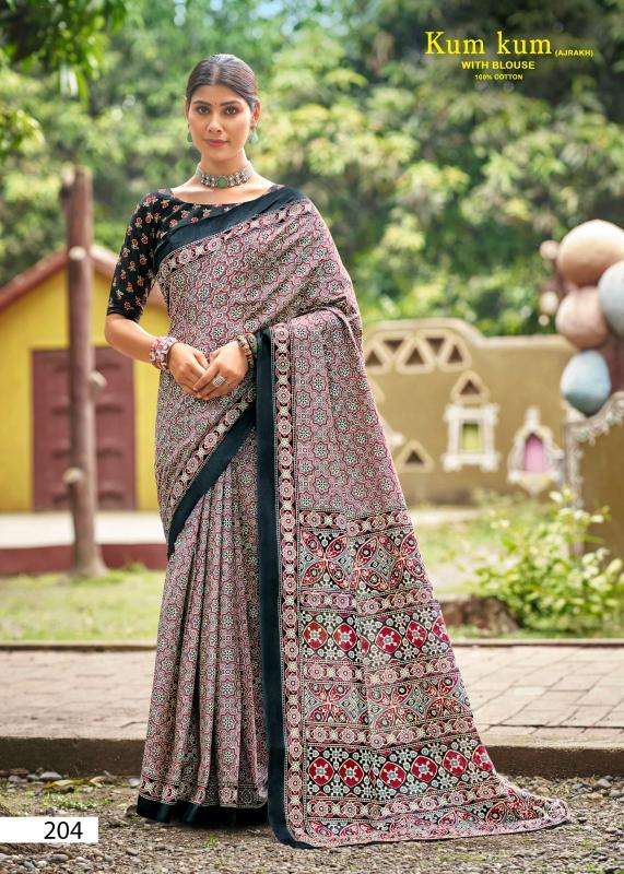 Lakhani kum kum ajrakh vol-02 Saree manufacturers in Mumbai