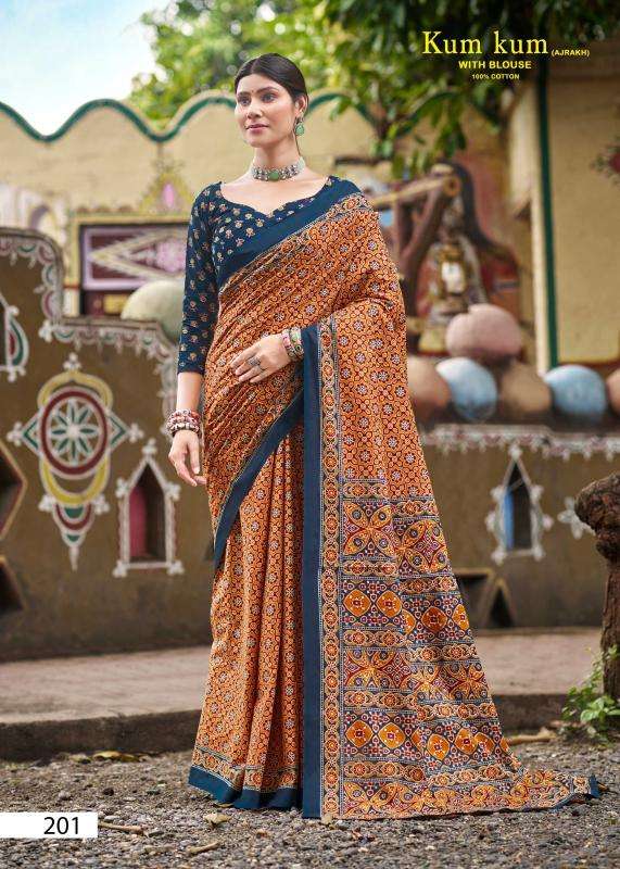 Lakhani kum kum ajrakh vol-02 Saree manufacturers in Mumbai