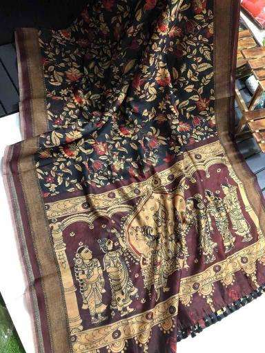 Linen digital print Saree manufacturer in Kolkata