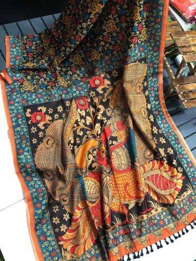 Linen digital print Saree manufacturer in Kolkata