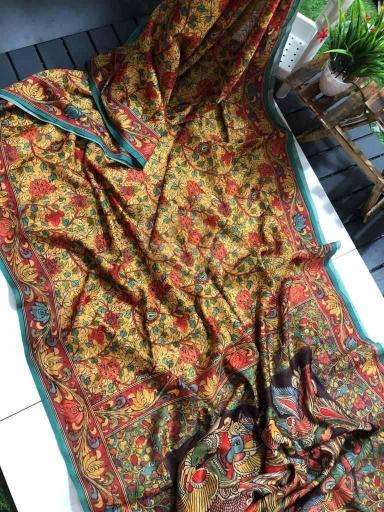 Linen digital print Saree manufacturer in Kolkata