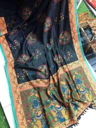 Linen digital print Saree manufacturer in Kolkata