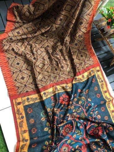 Linen digital print Saree manufacturer in Kolkata