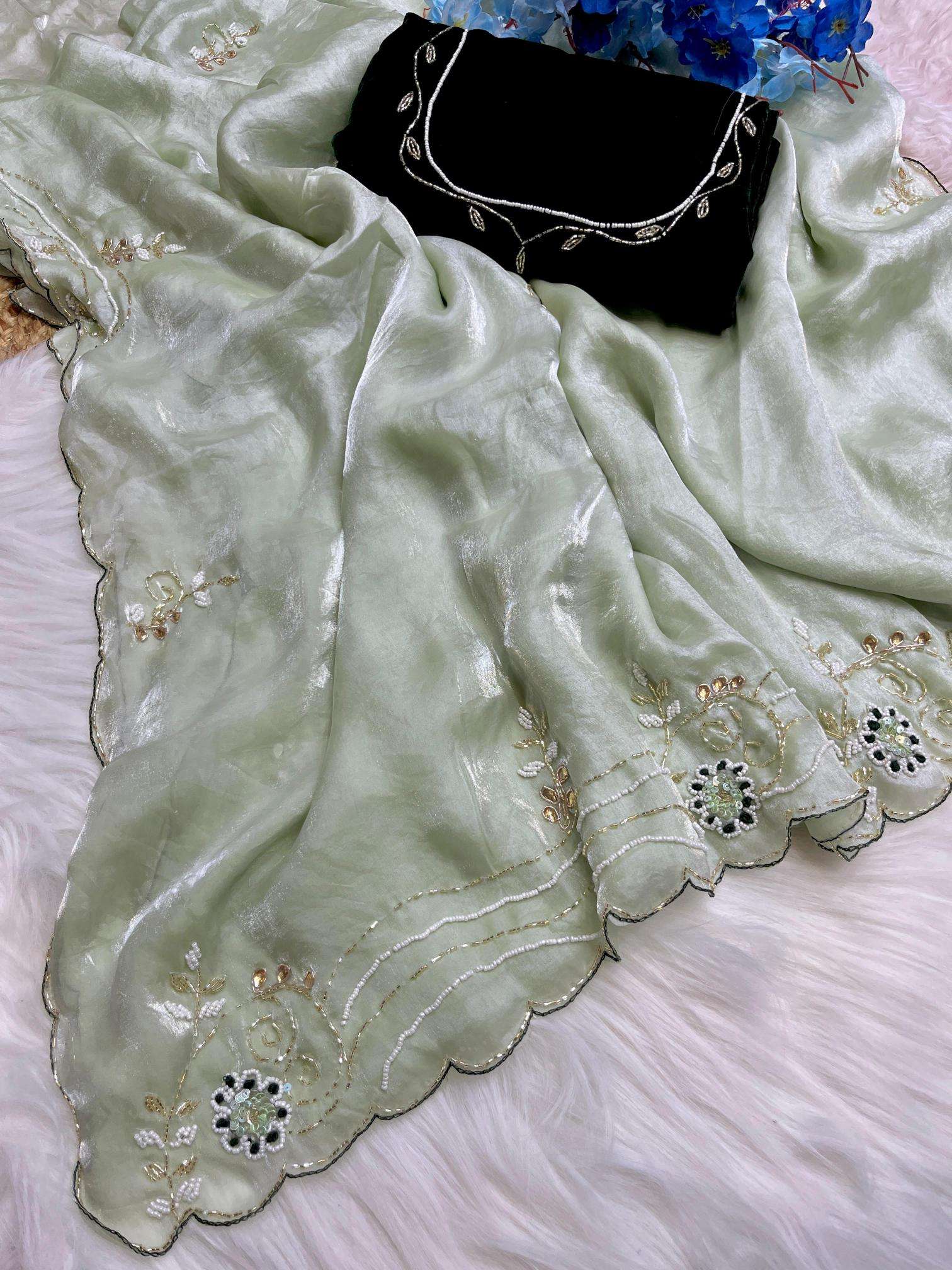 Mahaveer silks beautiful soft fendi satin Saree manufacturers in Delhi