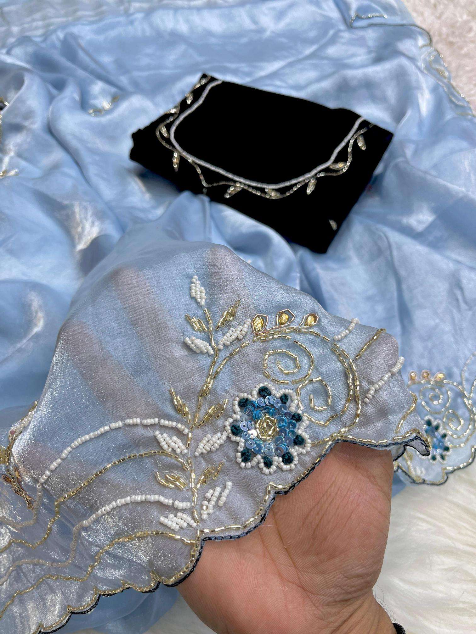 Mahaveer silks beautiful soft fendi satin Saree manufacturers in Delhi