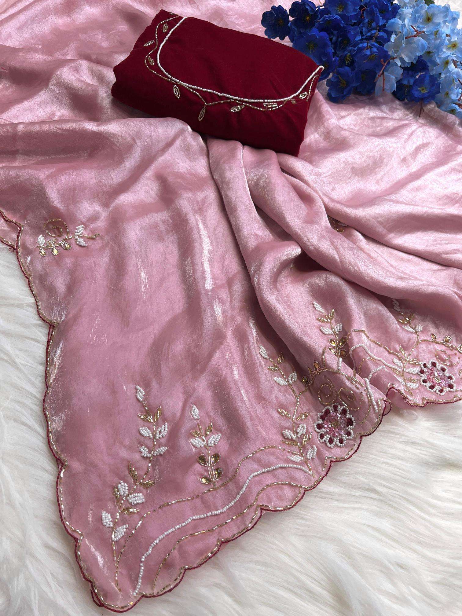 Mahaveer silks beautiful soft fendi satin Saree manufacturers in Delhi