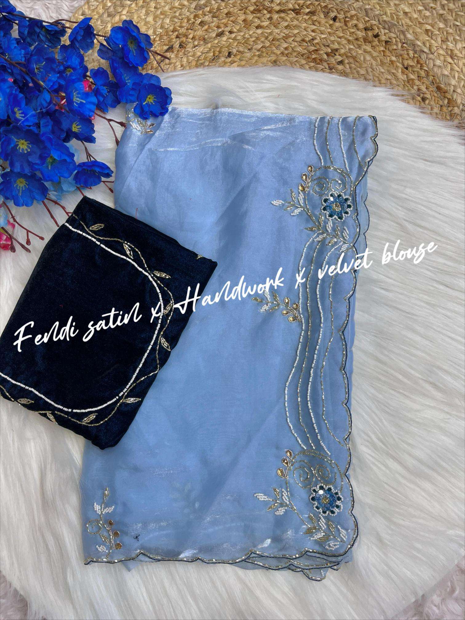 Mahaveer silks beautiful soft fendi satin Saree manufacturers in Delhi