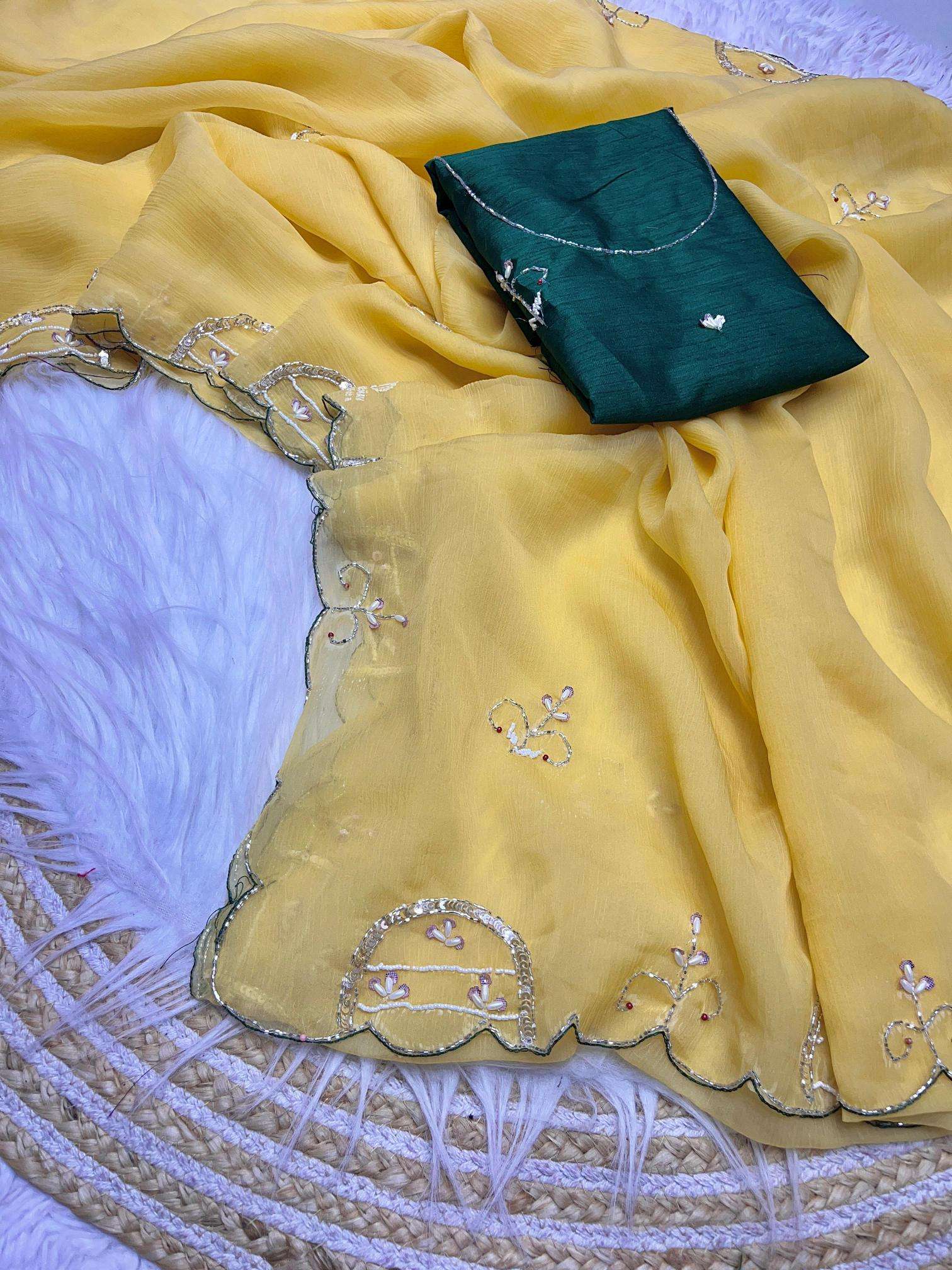 Mahaveer silks varry chiffon handwork Saree manufacturers in Mumbai