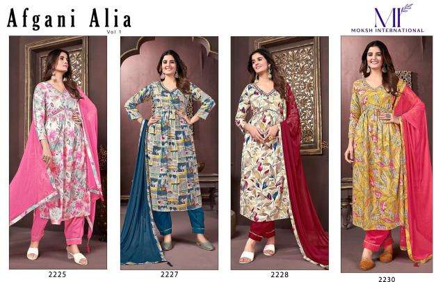 Moksh international afgani alia vol 1 Kurti manufacturers in Surat