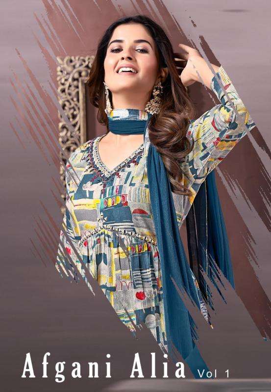 Moksh international afgani alia vol 1 Kurti manufacturers in Surat