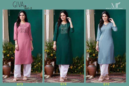 Moksh international giva vol 2 indian chiffon kurtis
