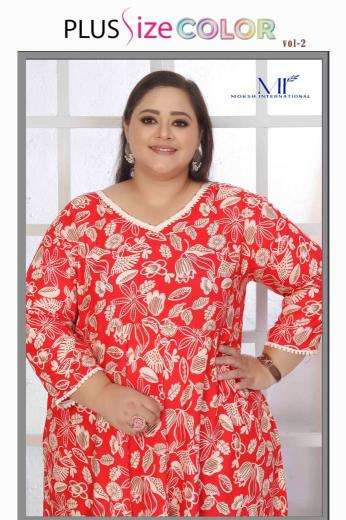 Moksh international plus size color vol 2 Kurtis wholesalers in Gujarat