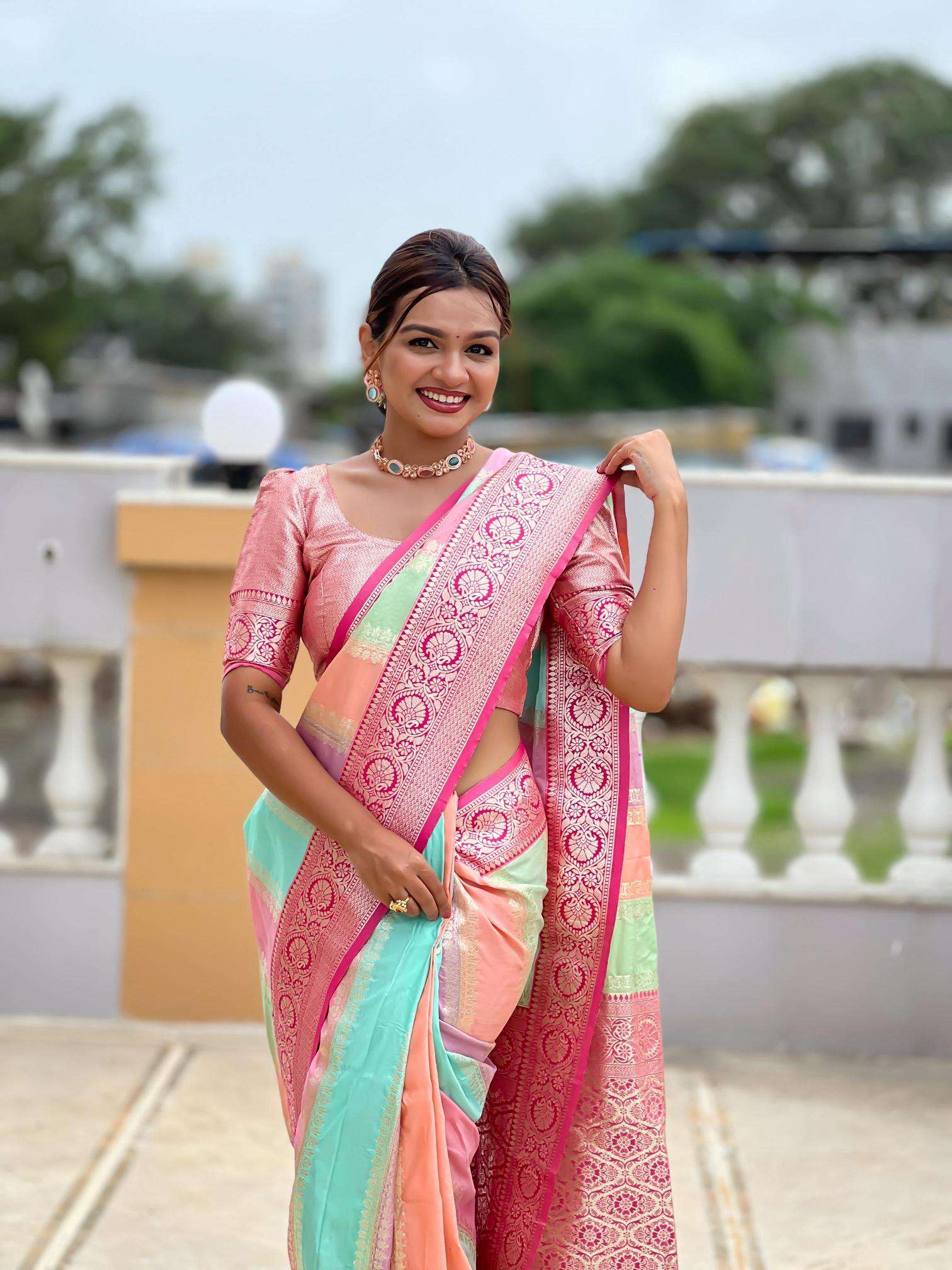 Multi colour catlouge soft banarasi silk Designer Saree Wholesale