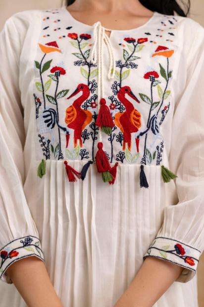 New mulmul cotton embroidered Kurti wholesale suppliers in Kolkata