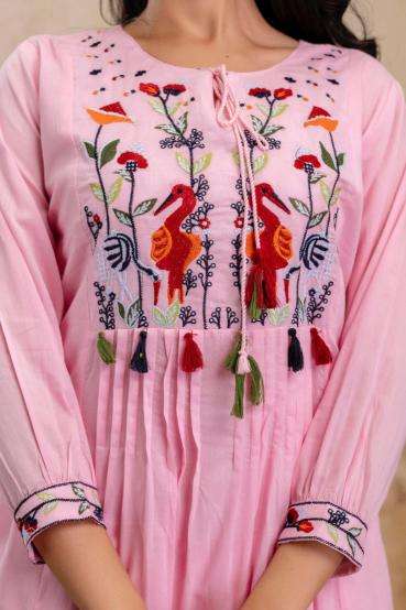 New mulmul cotton embroidered Kurti wholesale suppliers in Kolkata