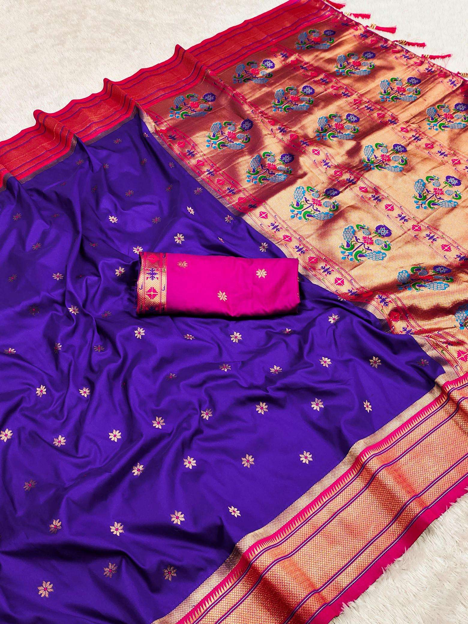 Paithani soft silk meenakari Silk Sarees Wholesale in Banglor