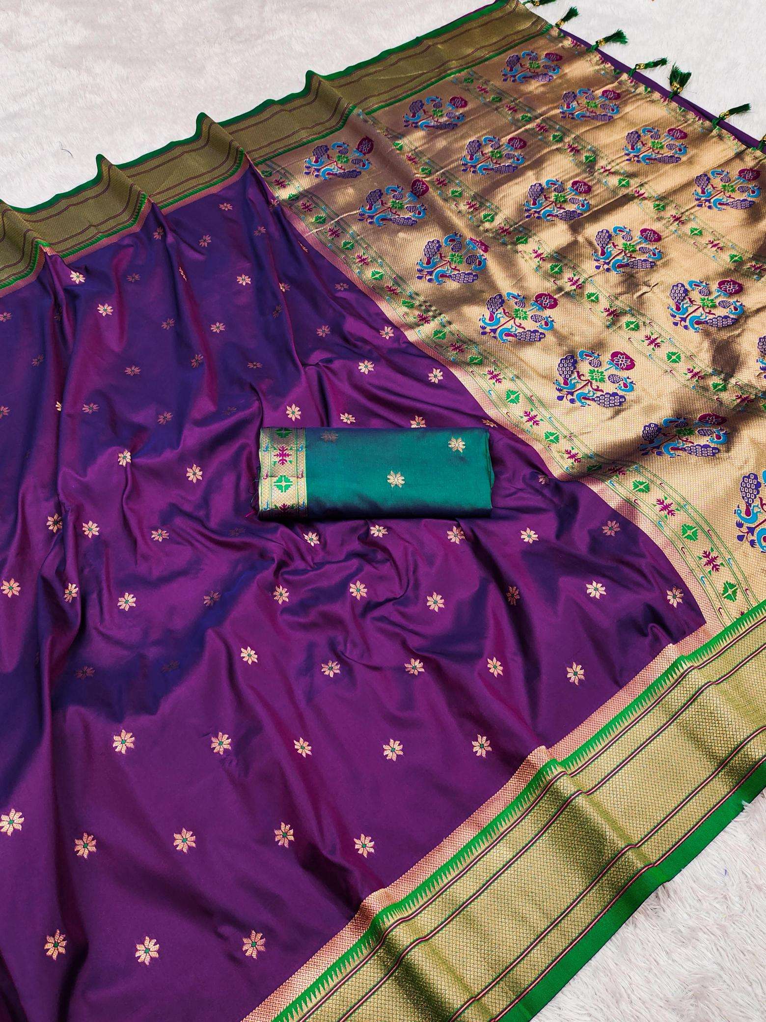 Paithani soft silk meenakari Silk Sarees Wholesale in Banglor