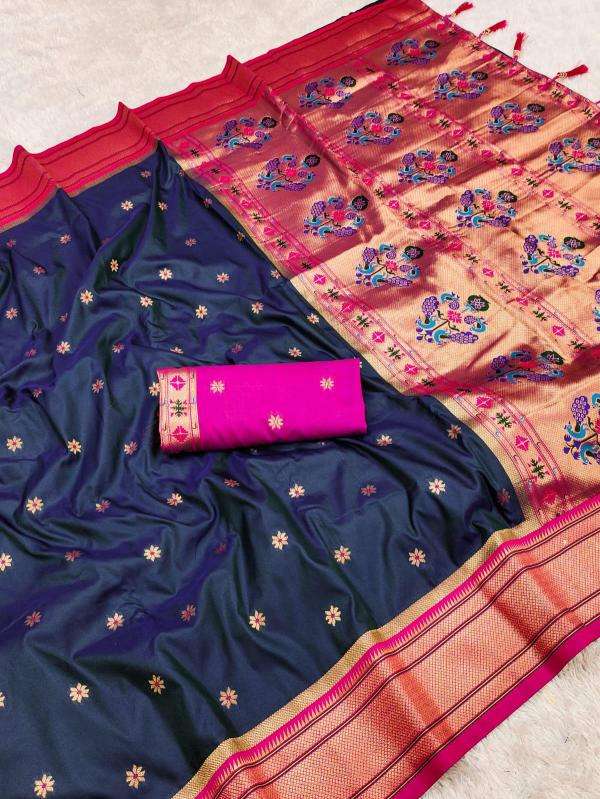 Paithani soft silk meenakari Silk Sarees Wholesale in Banglor