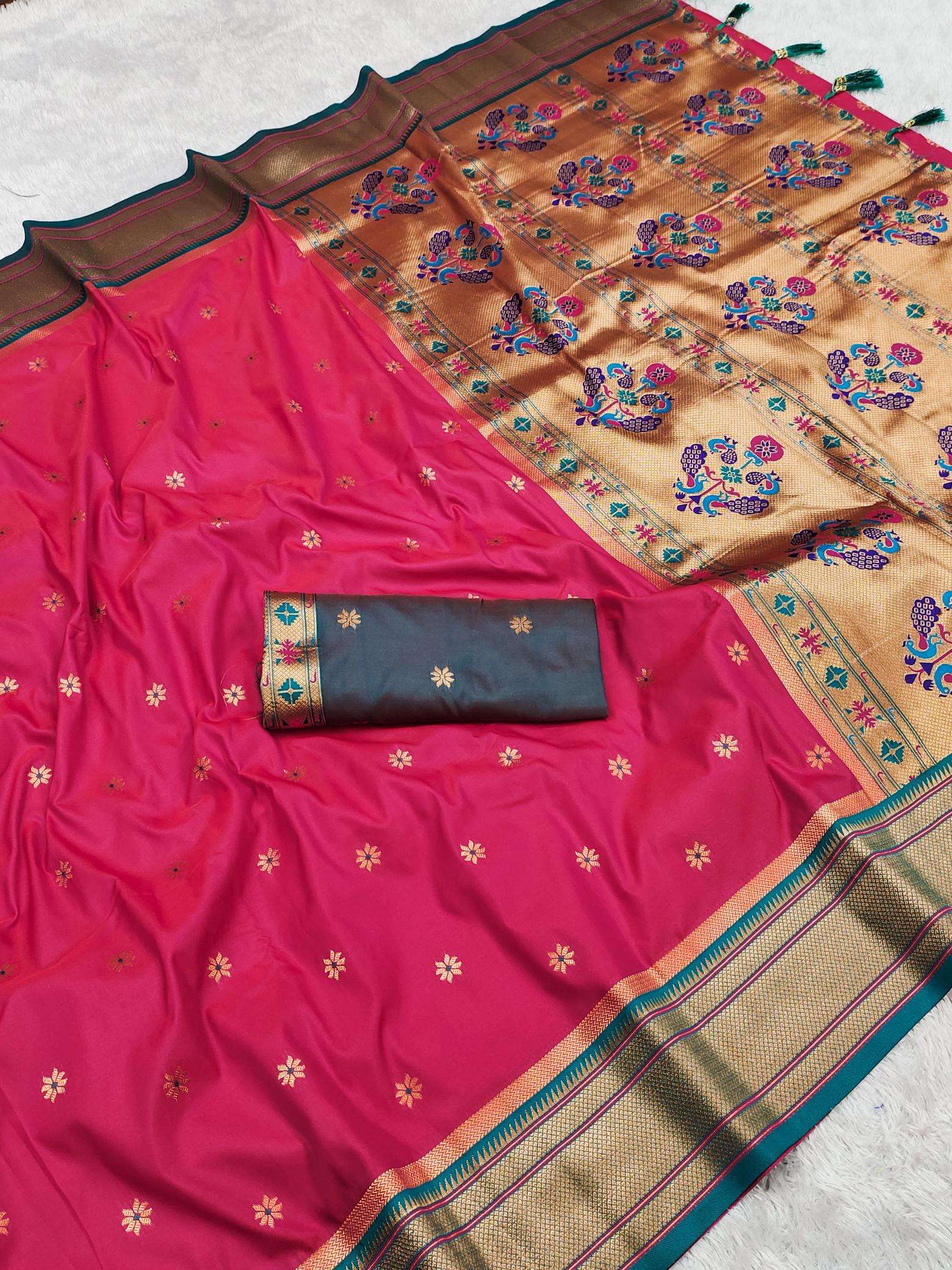 Paithani soft silk meenakari Silk Sarees Wholesale in Banglor