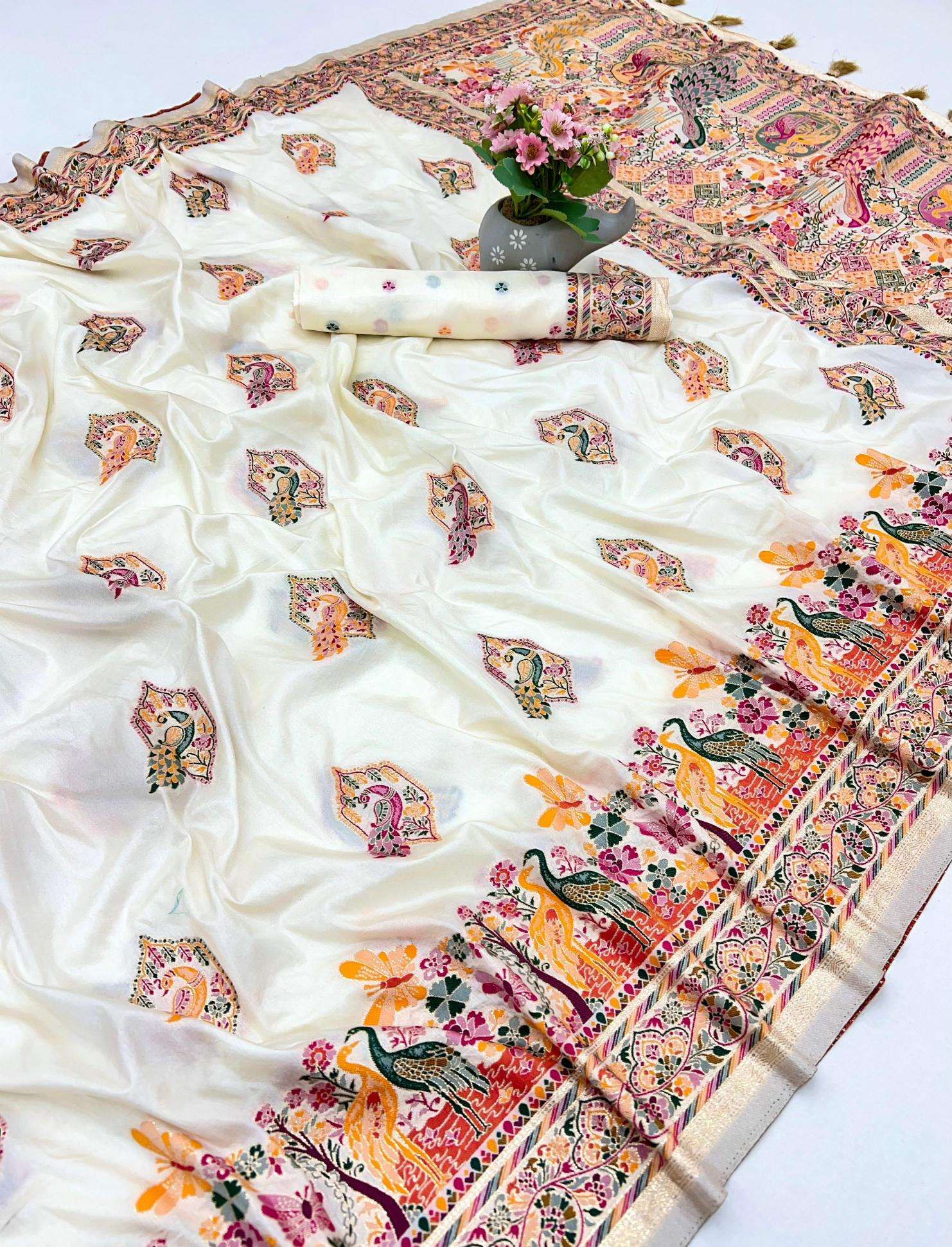 Pashmina silk kashmiri meenakari zari Bulk saree supplier in Delhi