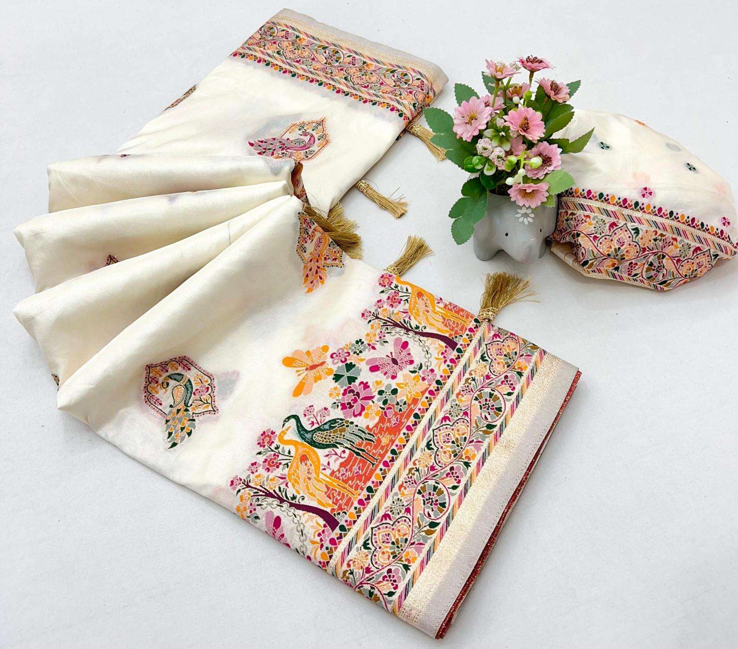 Pashmina silk kashmiri meenakari zari Bulk saree supplier in Delhi