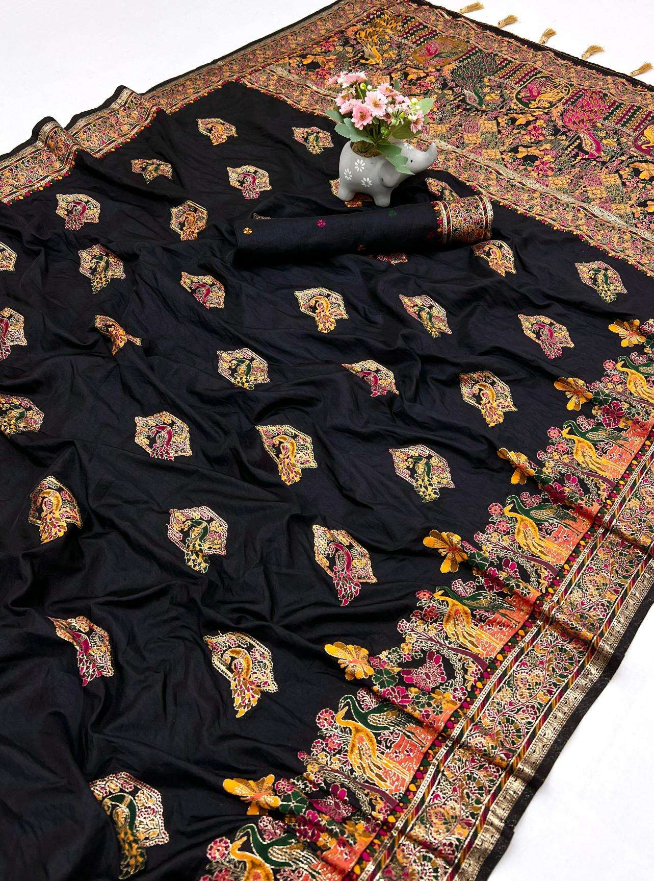 Pashmina silk kashmiri meenakari zari Bulk saree supplier in Delhi