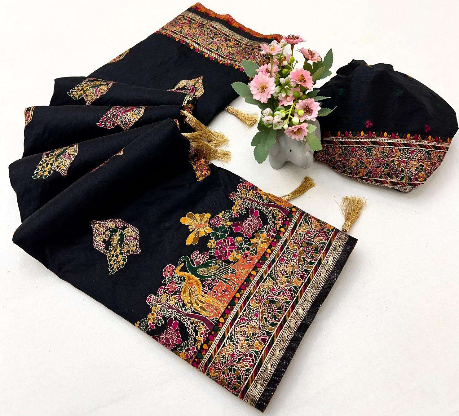 Pashmina silk kashmiri meenakari zari Bulk saree supplier in Delhi