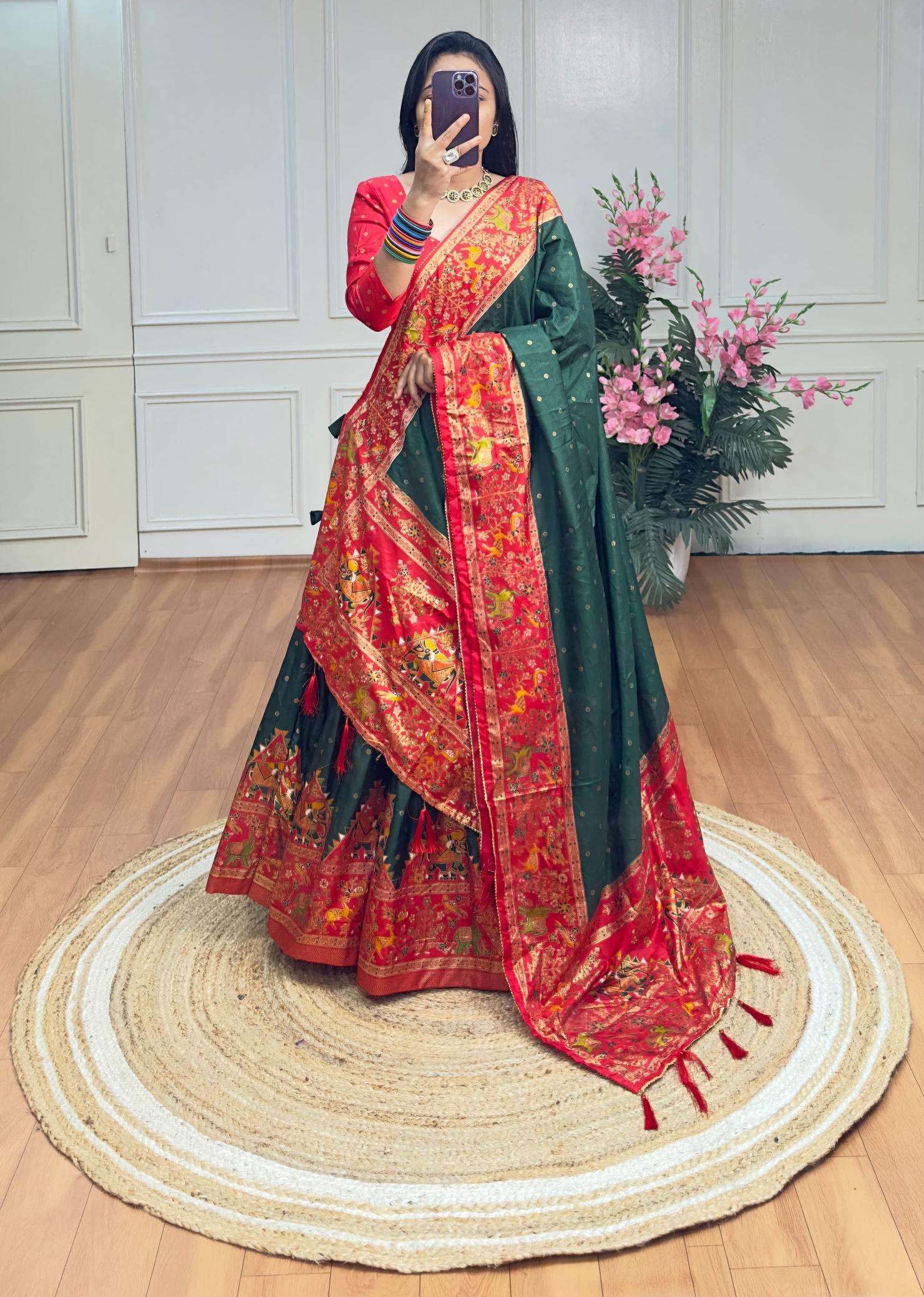 Piramid Green Dola Silk Lehenga choli in Kolkata