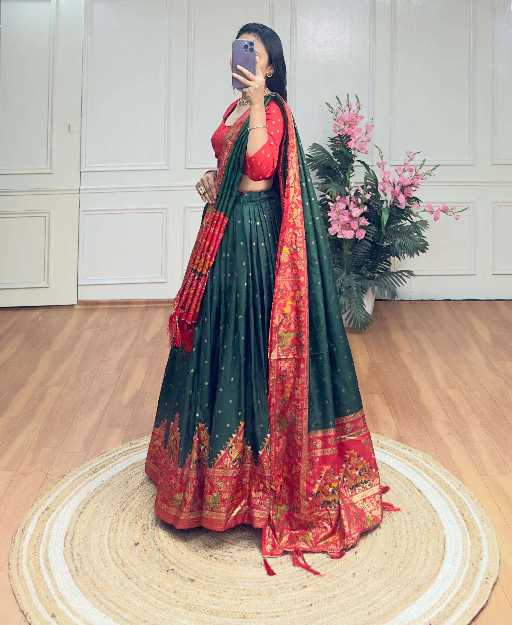Piramid Green Dola Silk Lehenga choli in Kolkata