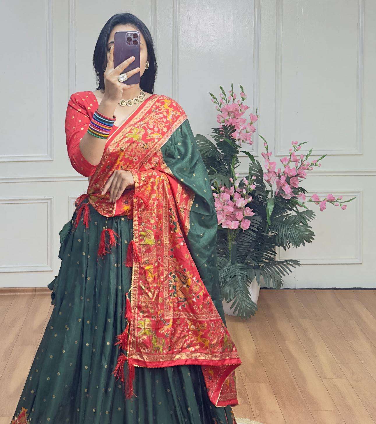 Piramid Green Dola Silk Lehenga choli in Kolkata