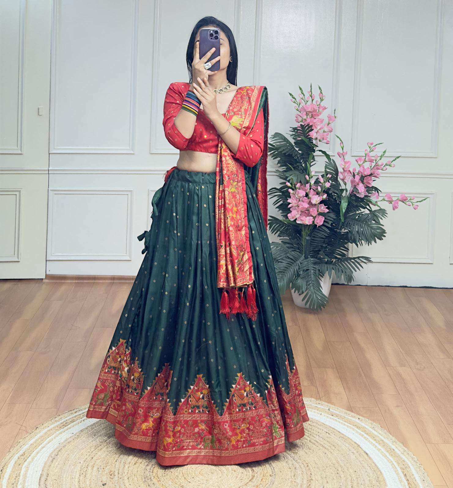 Piramid Green Dola Silk Lehenga choli in Kolkata