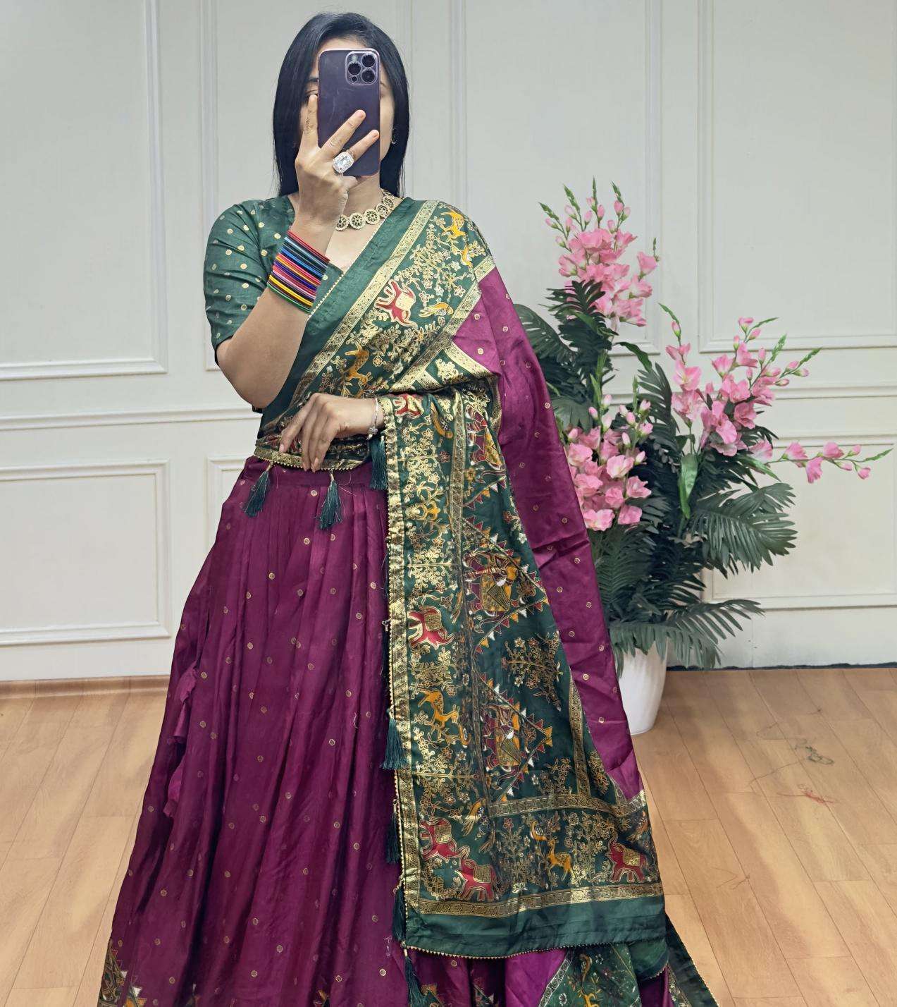 Piramid Green Dola Silk Lehenga choli in Kolkata