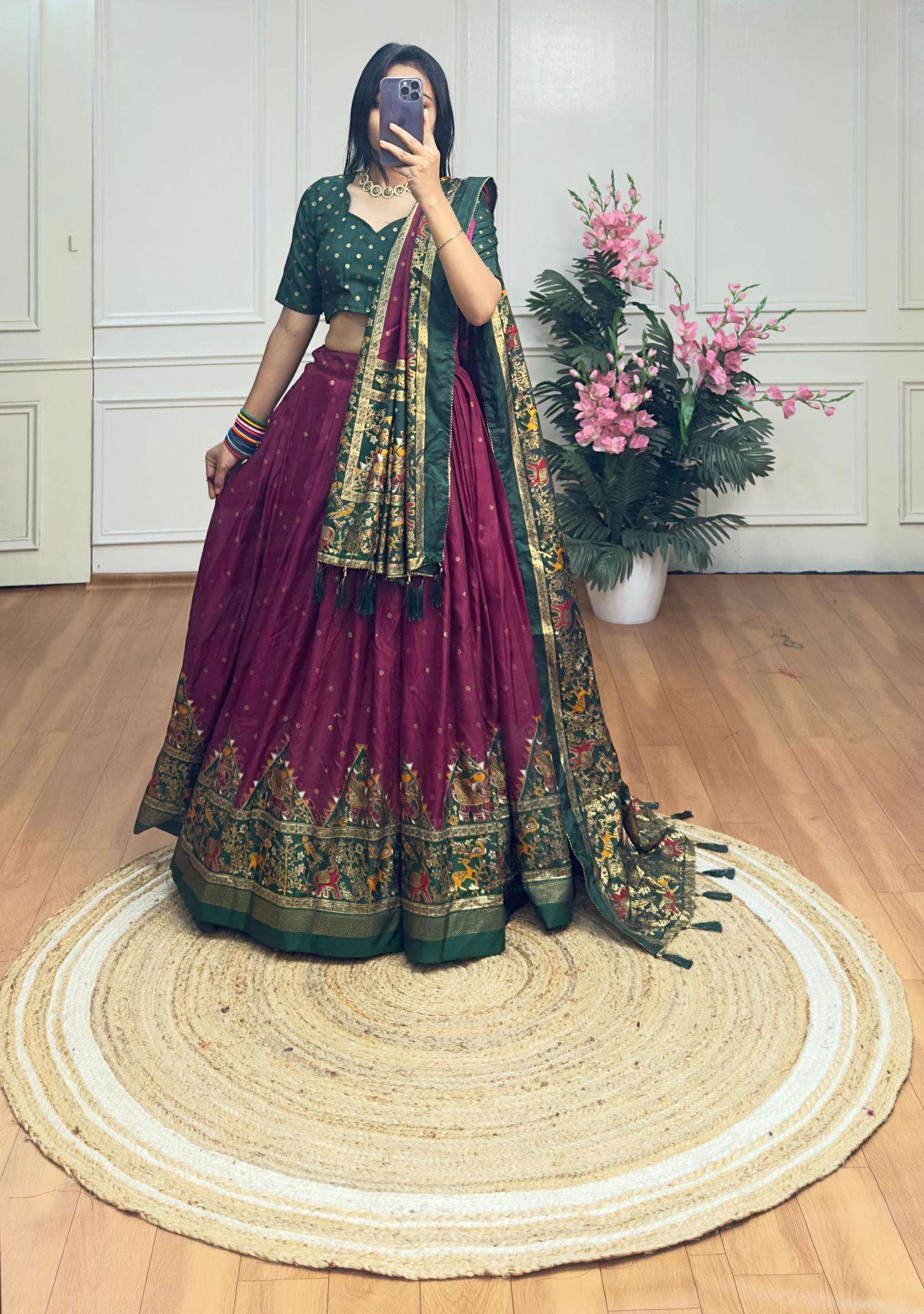 Piramid Green Dola Silk Lehenga choli in Kolkata