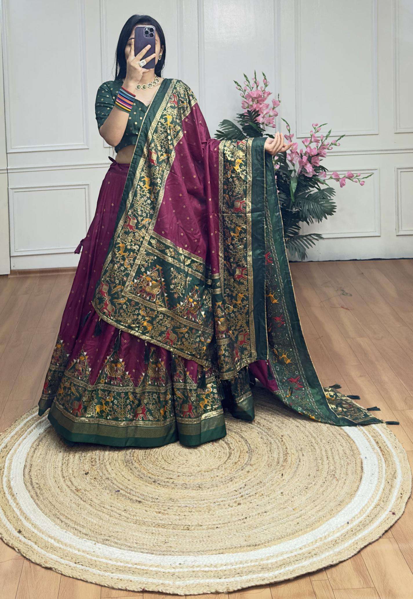 Piramid Green Dola Silk Lehenga choli in Kolkata